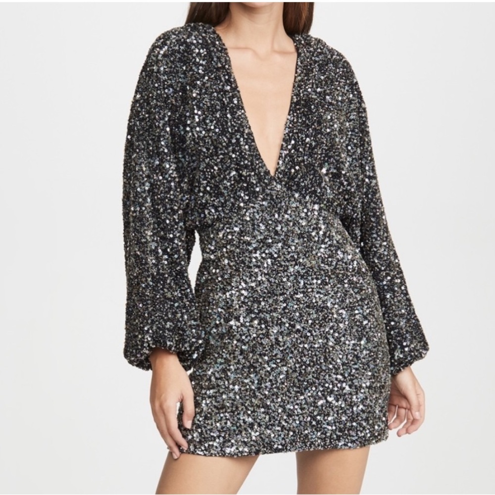 Retrofete Aubrielle Sequined mini Dress Camo size Small NWT